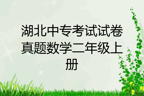 湖北中专考试试卷真题数学二年级上册