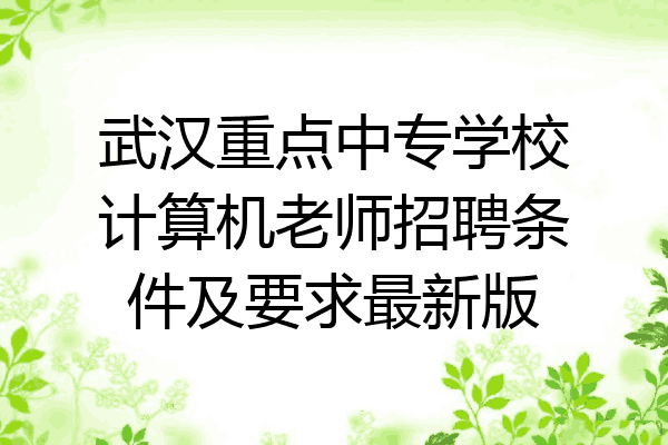 武汉重点中专学校计算机老师招聘条件及要求最新版