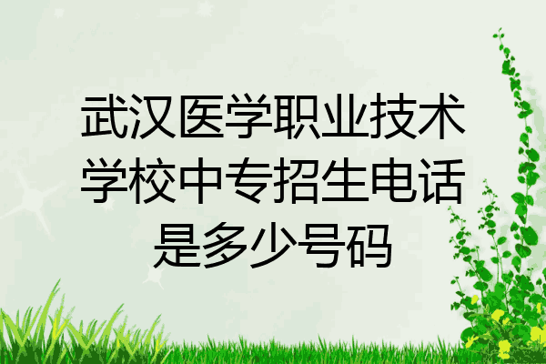 武汉医学职业技术学校中专招生电话是多少号码