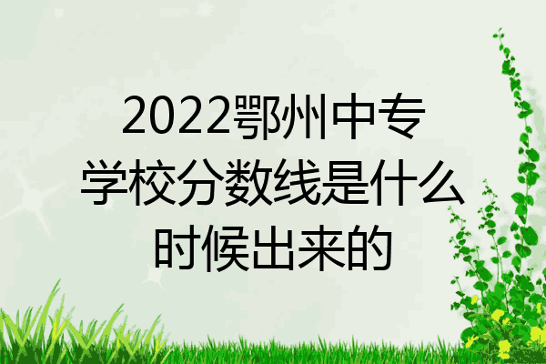 2022鄂州中专学校分数线是什么时候出来的