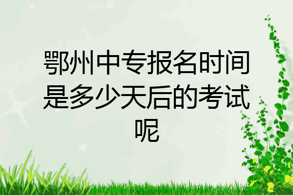 鄂州中专报名时间是多少天后的考试呢