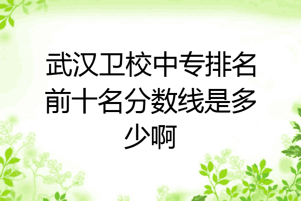 武汉卫校中专排名前十名分数线是多少啊