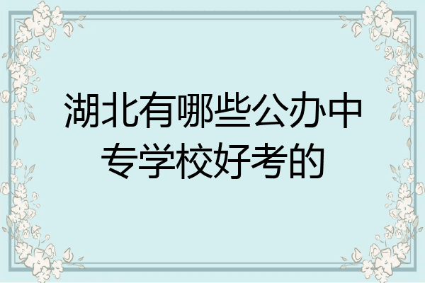 湖北有哪些公办中专学校好考的