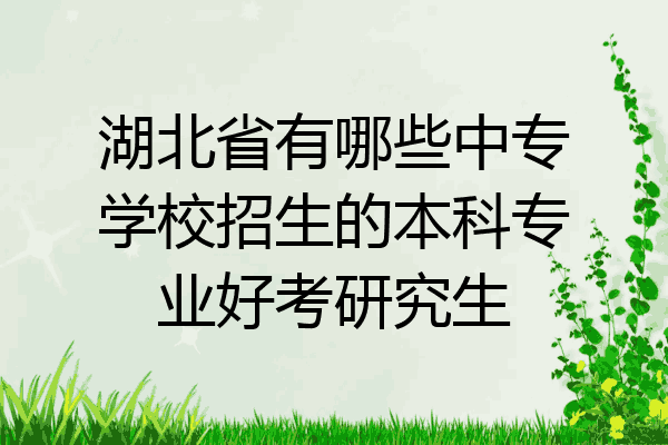 湖北省有哪些中专学校招生的本科专业好考研究生