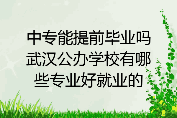 中专能提前毕业吗武汉公办学校有哪些专业好就业的
