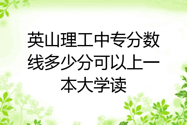 英山理工中专分数线多少分可以上一本大学读