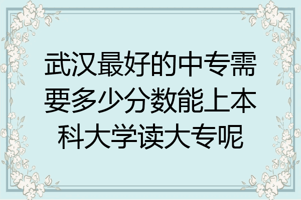 武汉最好的中专需要多少分数能上本科大学读大专呢