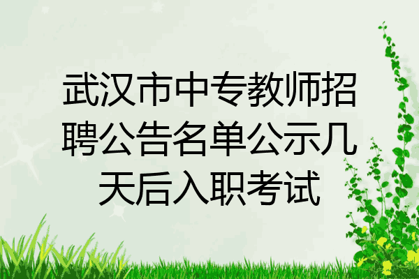 武汉市中专教师招聘公告名单公示几天后入职考试