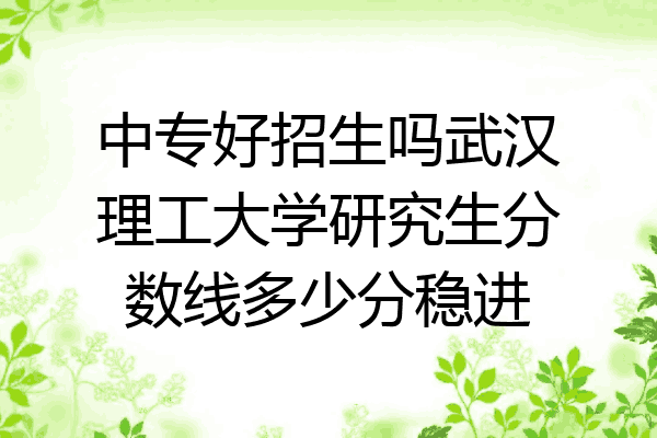 中专好招生吗武汉理工大学研究生分数线多少分稳进