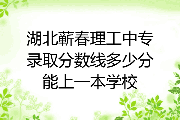 湖北蕲春理工中专录取分数线多少分能上一本学校