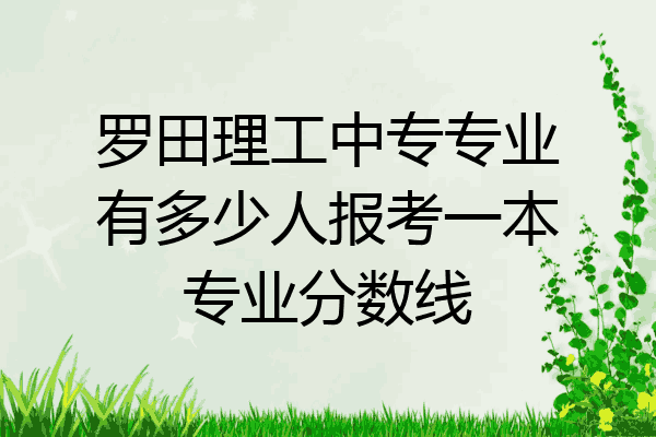 罗田理工中专专业有多少人报考一本专业分数线