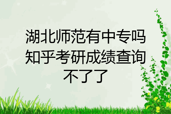 湖北师范有中专吗知乎考研成绩查询不了了