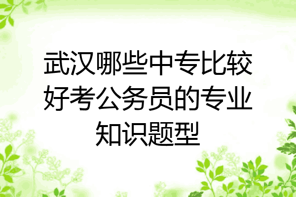 武汉哪些中专比较好考公务员的专业知识题型