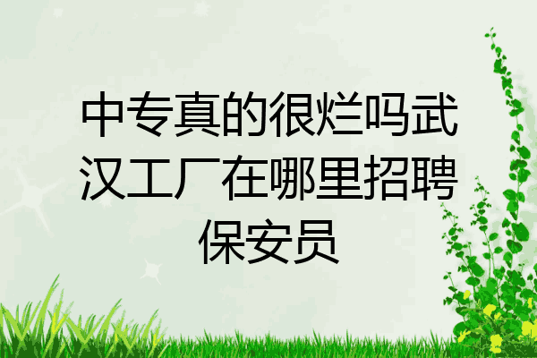 中专真的很烂吗武汉工厂在哪里招聘保安员