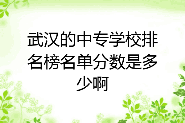 武汉的中专学校排名榜名单分数是多少啊