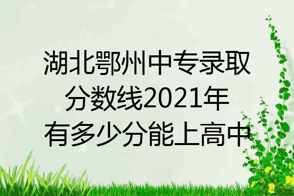 湖北鄂州中专录取分数线2021年有多少分能上高中
