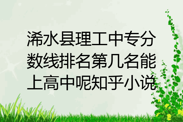 浠水县理工中专分数线排名第几名能上高中呢知乎小说