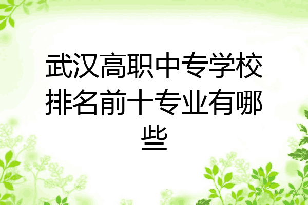 武汉高职中专学校排名前十专业有哪些