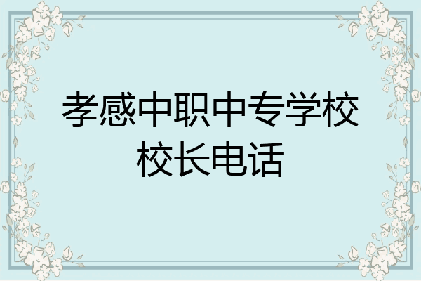 孝感中职中专学校校长电话