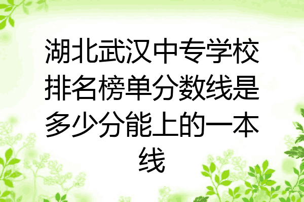 湖北武汉中专学校排名榜单分数线是多少分能上的一本线
