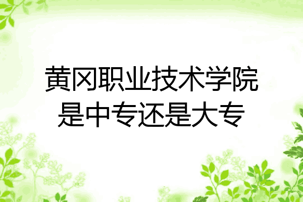 黄冈职业技术学院是中专还是大专