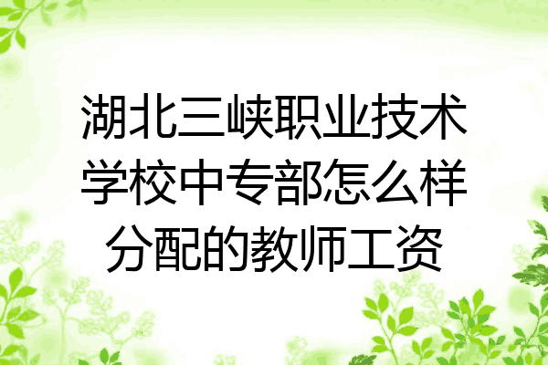 湖北三峡职业技术学校中专部怎么样分配的教师工资
