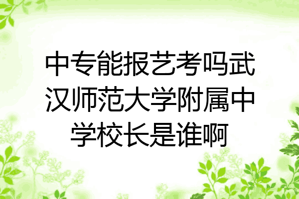 中专能报艺考吗武汉师范大学附属中学校长是谁啊