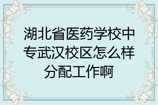 湖北省医药学校中专武汉校区怎么样分配工作啊