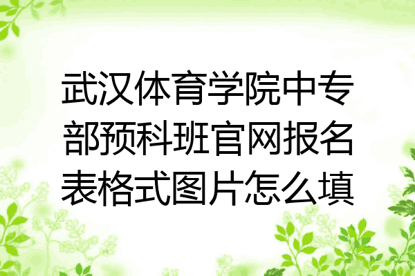 武汉体育学院中专部预科班官网报名表格式图片怎么填