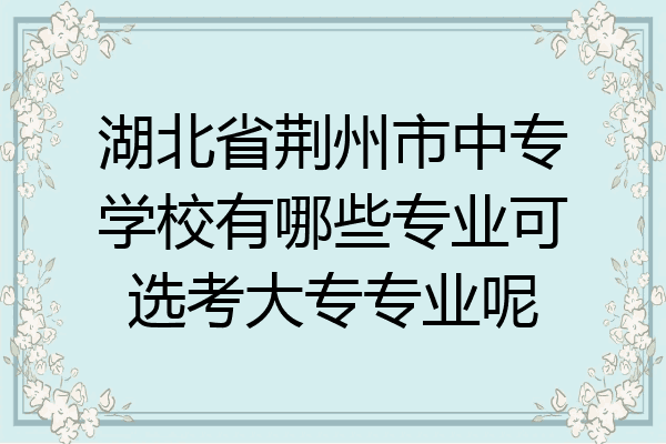 湖北省荆州市中专学校有哪些专业可选考大专专业呢