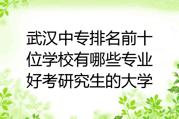 武汉中专排名前十位学校有哪些专业好考研究生的大学