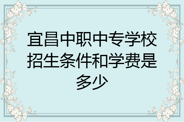 宜昌中职中专学校招生条件和学费是多少
