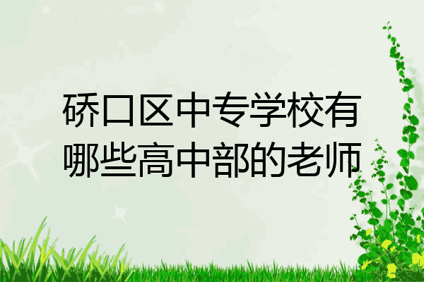 硚口区中专学校有哪些高中部的老师