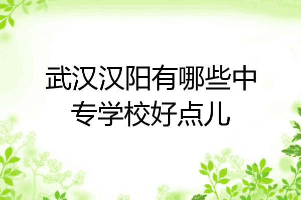 武汉汉阳有哪些中专学校好点儿