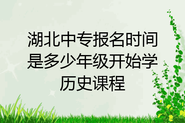 湖北中专报名时间是多少年级开始学历史课程