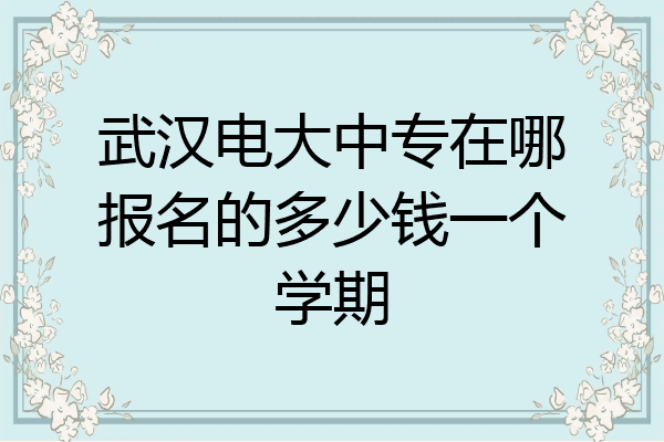 武汉电大中专在哪报名的多少钱一个学期