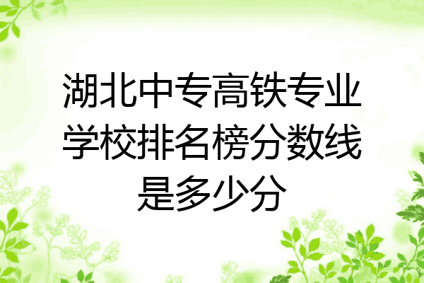 湖北中专高铁专业学校排名榜分数线是多少分