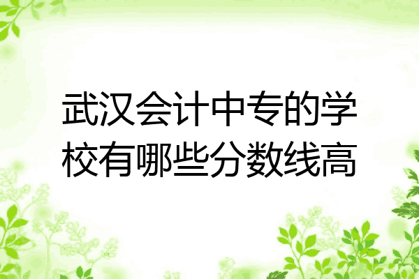 武汉会计中专的学校有哪些分数线高