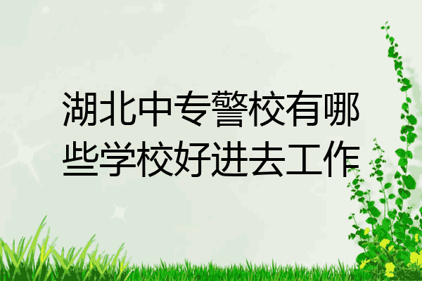 湖北中专警校有哪些学校好进去工作
