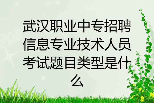 武汉职业中专招聘信息专业技术人员考试题目类型是什么