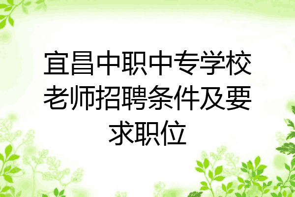 宜昌中职中专学校老师招聘条件及要求职位