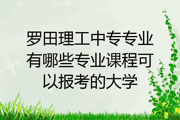 罗田理工中专专业有哪些专业课程可以报考的大学