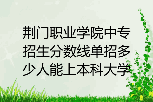 荆门职业学院中专招生分数线单招多少人能上本科大学