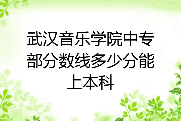 武汉音乐学院中专部分数线多少分能上本科