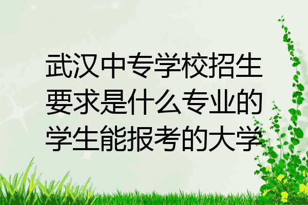 武汉中专学校招生要求是什么专业的学生能报考的大学