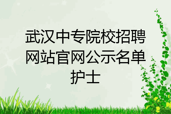 武汉中专院校招聘网站官网公示名单护士