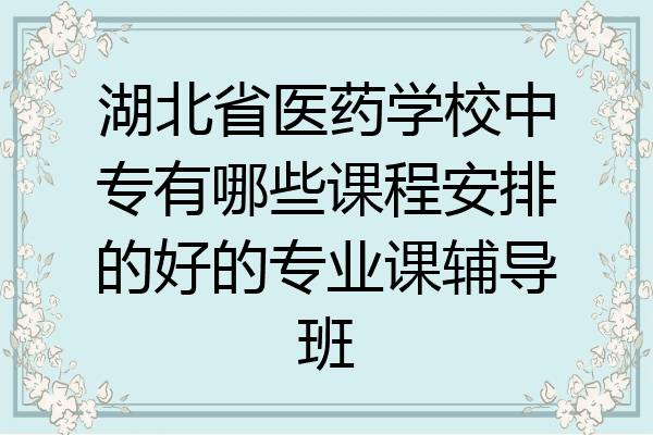 湖北省医药学校中专有哪些课程安排的好的专业课辅导班