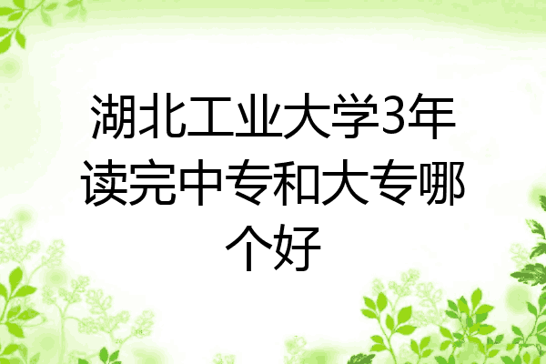 湖北工业大学3年读完中专和大专哪个好