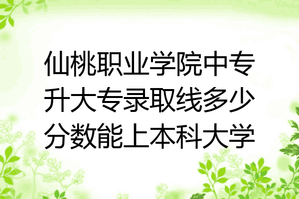 仙桃职业学院中专升大专录取线多少分数能上本科大学