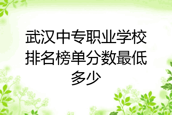 武汉中专职业学校排名榜单分数最低多少